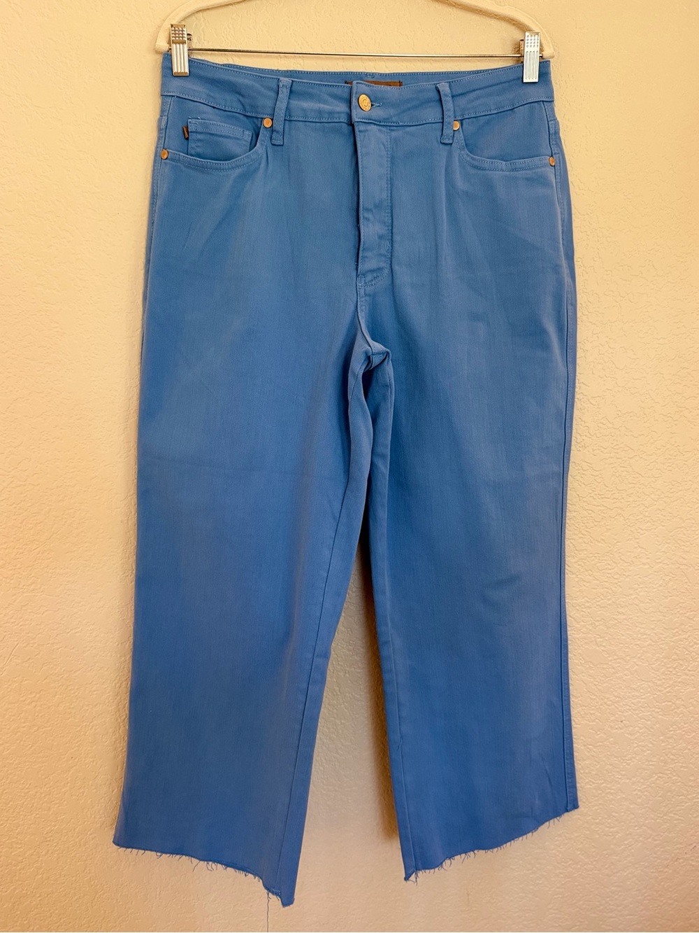 Judy Blue Sky Blue High Rise Wide Leg Crop Jeans 14W